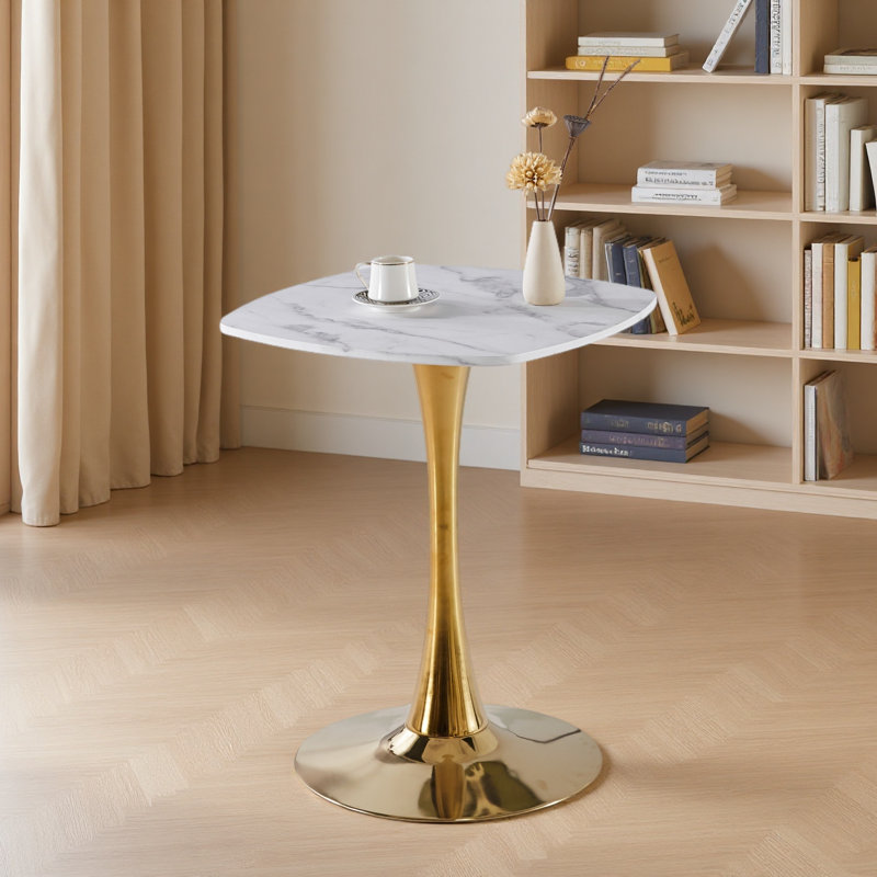 Table à manger 23,62 pouces, Blanc, H 28,93 po x L 23,62 po x P 23,62 po
