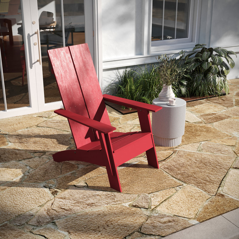 Chaise Adirondack en plastique, Rouge