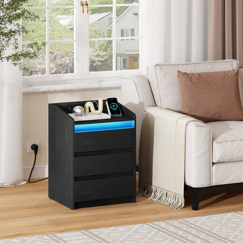 35cm W Manufactured Wood Bedside Table