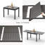 Table de patio extensible en métal et aluminium noir, convenant à des rassemblements de pelouses de 6 à 8 personnes, aluminium rectangulaire, bistro de jardin avec surface, pratique