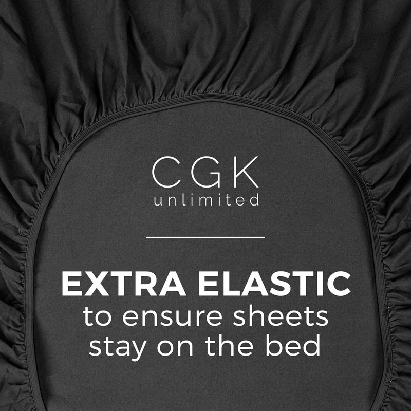 Fitted Sheet Only, Soft Cooling Bed Sheet, Breathable Hotel Luxury Bedding, Deep Pocket 8–16 Inch Mattress Fit, Black, Full