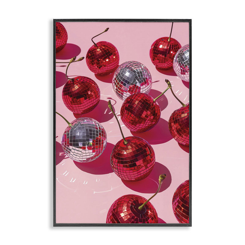 Giclée encadrée cerise, design par LSR Design Studio, Giclée encadrée noir minuit, H 24 po x l 16 po