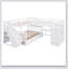 Lit superposé simple en L avec 3 tiroirs, bureau portable et garde-robe-609829243