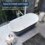 Baignoire autoportante 59 po avec drain en chrome, certifiée cUPC, pour votre salle de bain-122431606