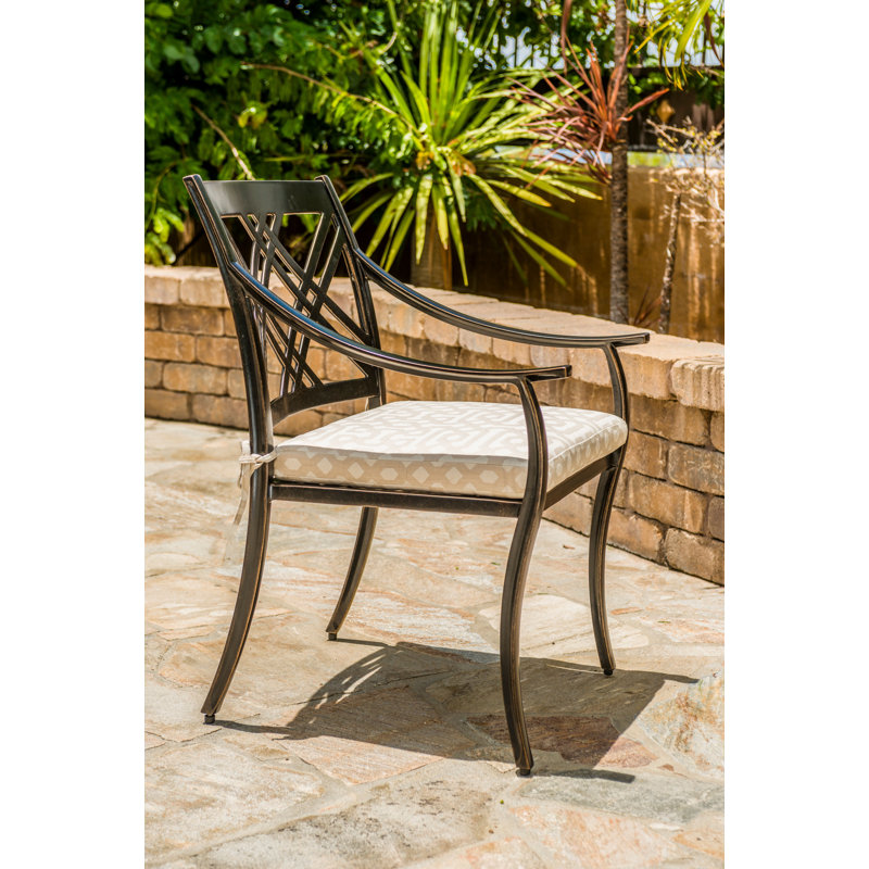 Edge Patio Dining Armchair with Cushion, Midnight Gold
