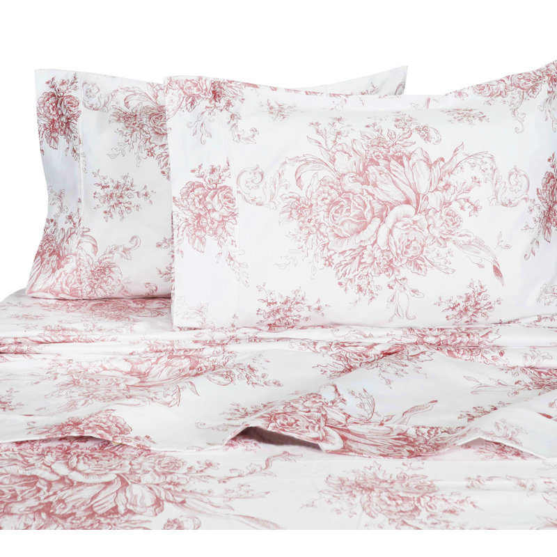 Ensemble de draps 100% coton 400 fils Benedictine, Grand, Mauve