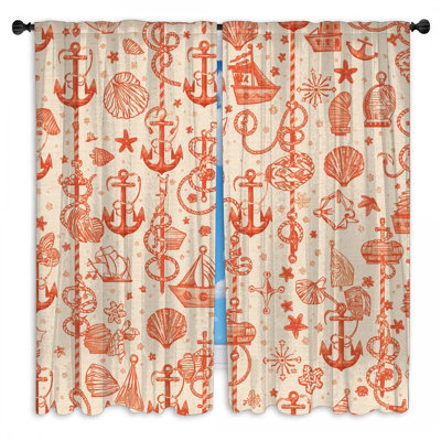 Rideaux obscurcissant Nautical Anchor Shells