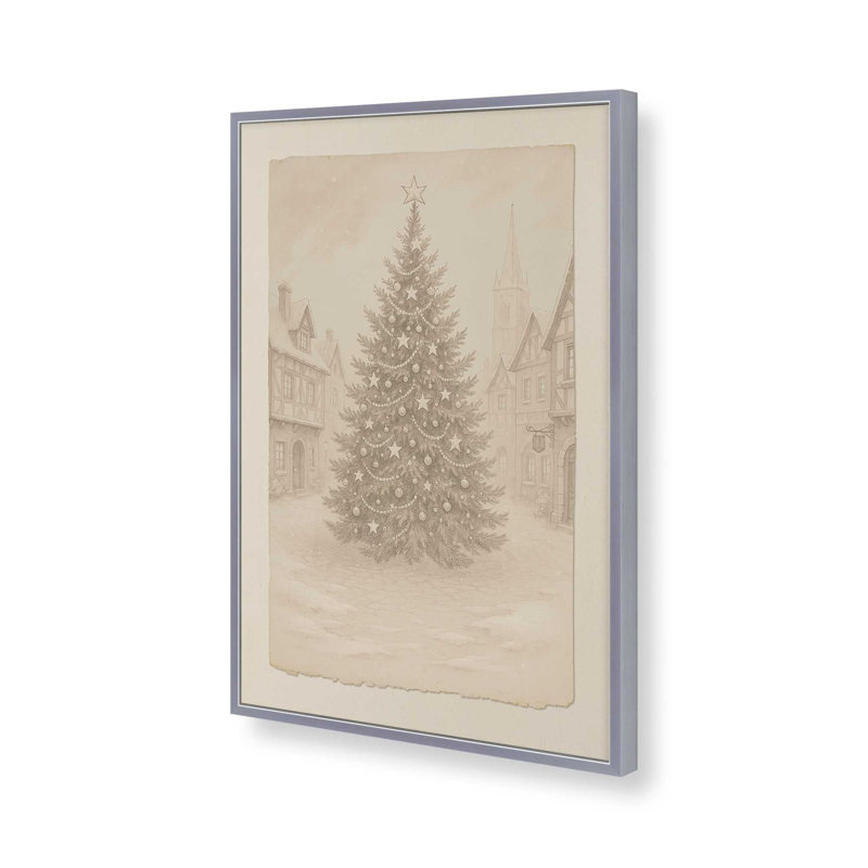 Town Square Noel Art Print, 18" x 24", Polished Chrome