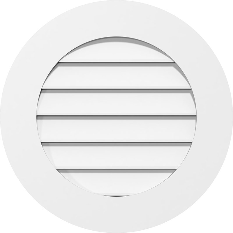 Fixation ronde sur surface: évent fonctionnel à pignon standard en PVC, H 22 po x l 42 po