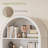 70'' Arched Bookcase With Doors,  6-Tier Farmhouse Bookshelf-1548049416