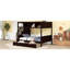 Lit superposé simple au-dessus d'un lit double avec tablette, escalier de rangement et 2 tiroirs - Transformez votre chambre à coucher en un espace chic, des tablettes, un escalier et une atmosphère douillette-332959292
