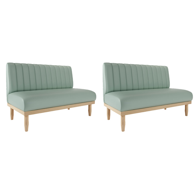 Banc rembourré en similicuir Modern Simple Cafe, Vert clair