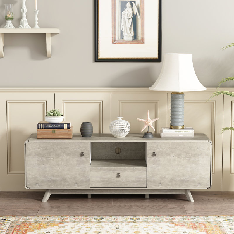 Console multimédia de 58,4 po de largeur pour téléviseur de 65 po ou moins, Gris