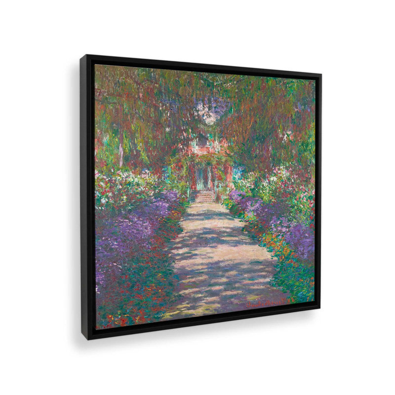 Sentier de floraison, H 16,75 po x l 16,75 po, Noir satiné, Cadre flottant