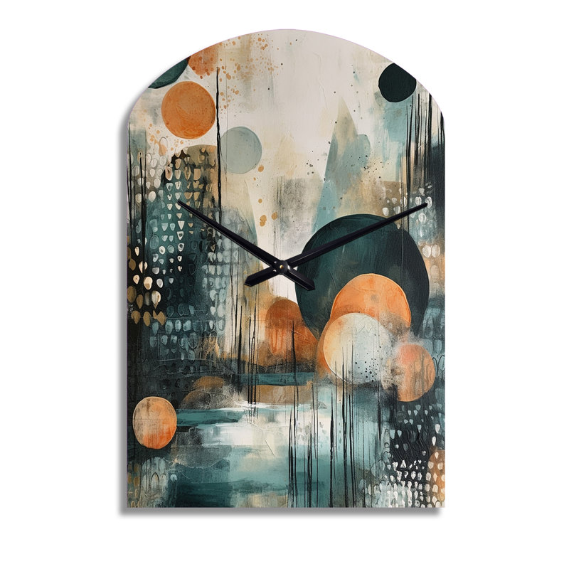 Horloge murale asymétrique en métal Buterbaugh, Moyenne