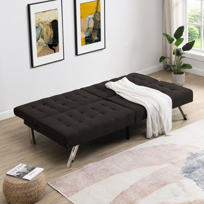 Bed With Adjustable Position And Leg Support Versatile Futon Wood Frame 12.4 In. Package Height