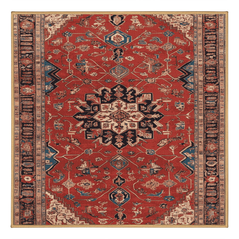Tapis brun lavable à la machine, Carré 4 pi
