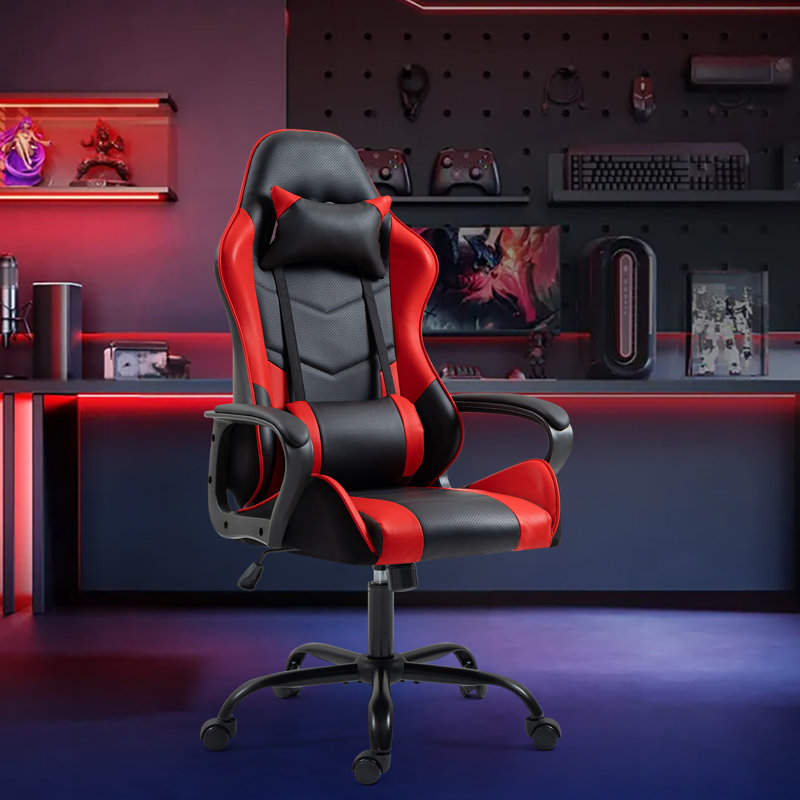 Ebern Designs Gaming Chair, Ergonomic Video Game Chair With Massage Lumbar Support & Rocking High Back , 360° Swivel Computer Gamer Chair For Gaming Or Office, Height Adjustable,
