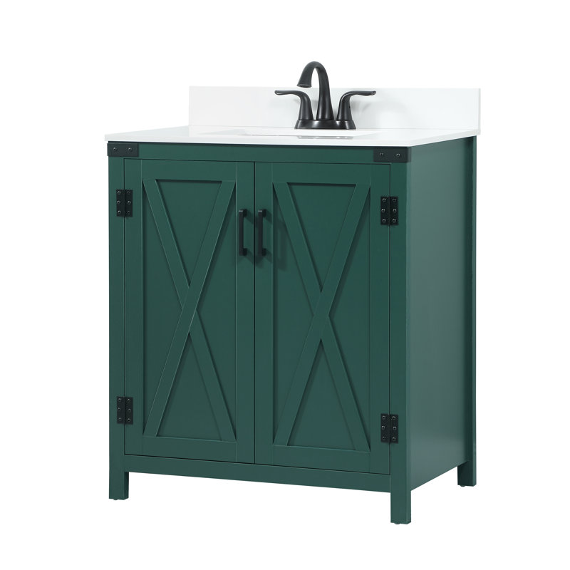 Ensemble de meuble-lavabo simple 30 po Slayton, Vert