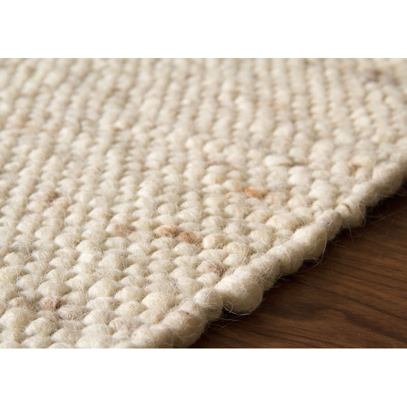 Blaisdell Handwoven Flatweave Wool Natural Rug, Rectangle 130 x 190cm