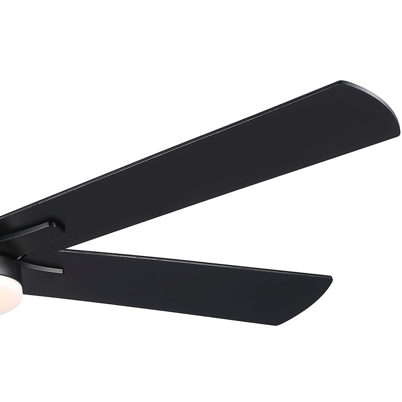 52" Lowe Profile Ceiling Fan With Light, Black