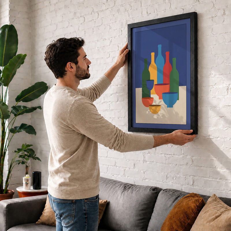 Bottle Composition Geometric - Print, Unframed, A4 - 29.7 x 21.0 cm
