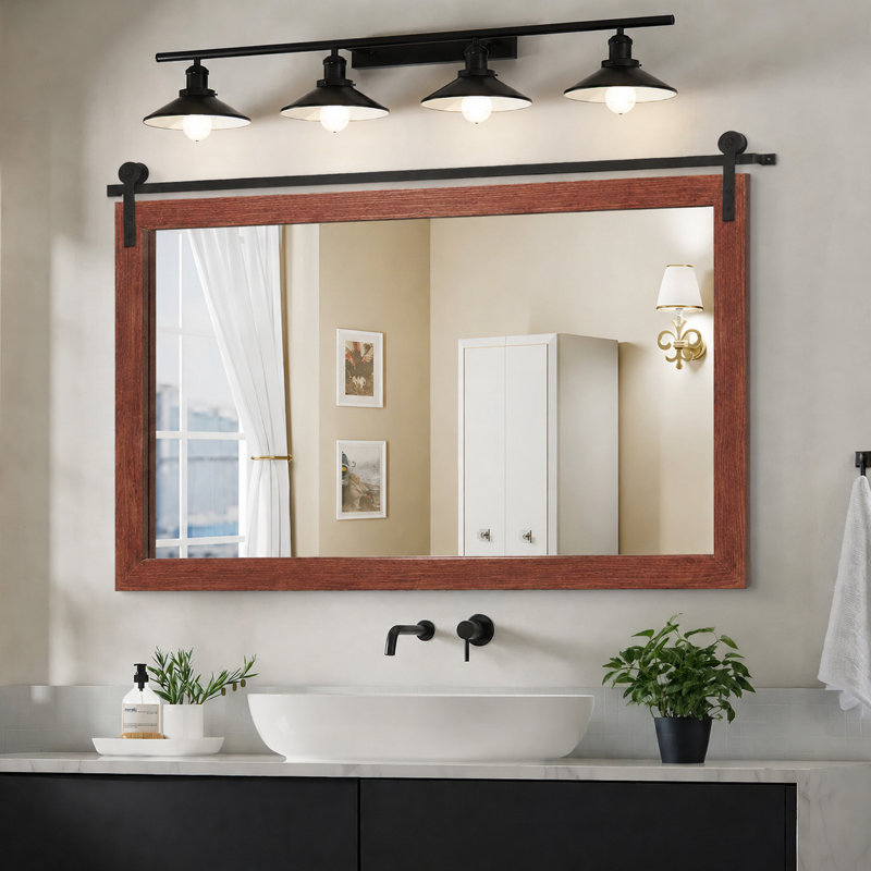 Miroir d'appoint mural Brunilda, 26 po x 40 po, Brown