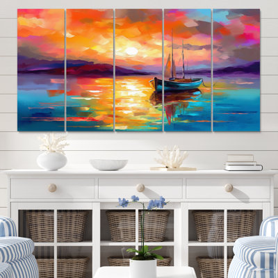 Colorful Harbor Serenity III Nautical & Beach Wall Decor on Metal