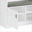 Portemanteaux contemporain blanc ultrabrillant | Rangement de miroir rembourré à 3 crochets | Blanc | Bois synthétique, rembourré