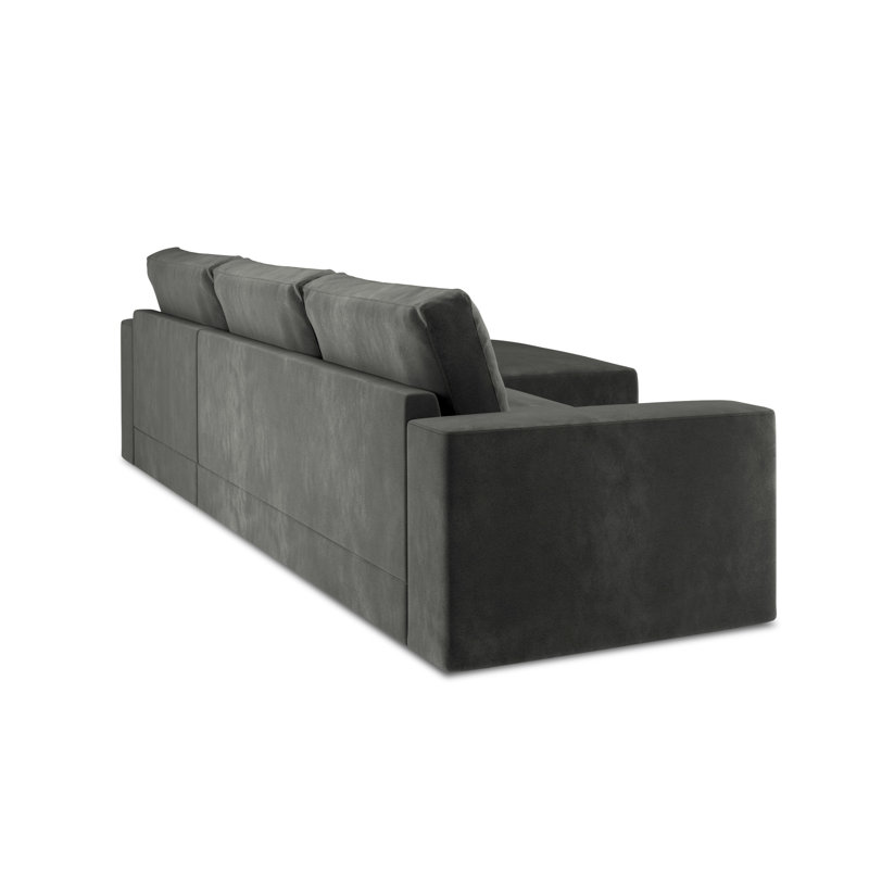 Donatella 6 Seater Sofa Bed, Right Hand Facing, Dark Grey Velvet