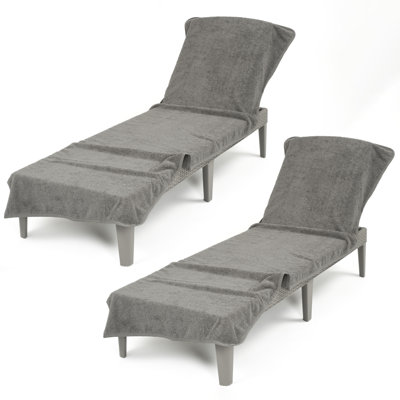 Housse pour chaise longue avec pochette, serviette de plage surdimensionnée 86 po x 32 po