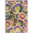 Arainna Makenize Floral Machine Woven Polypropylene Indoor/Outdoor Area Rug in Black/Green/Purple-1248064150