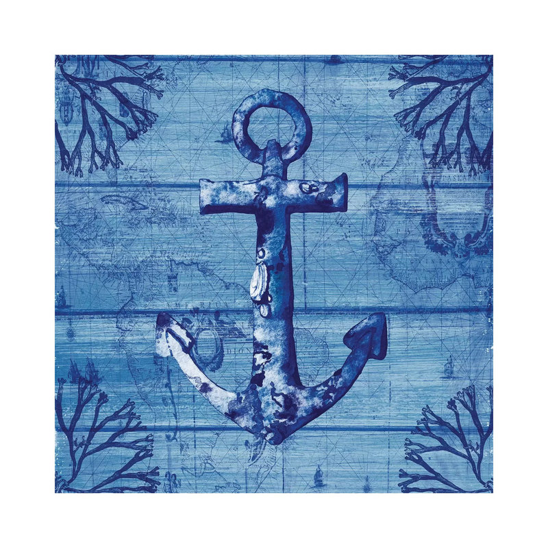 Indigo Anchor by Susan Jill - Wrapped Canvas Gallery-Wrapped Canvas Giclée, 66.04 cm H x 66.04 cm W x 1.91 cm D