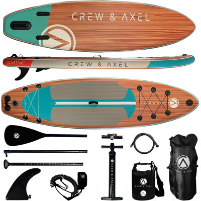 Ensemble de planche à pagaie de 10 pi (6,2 po) antidérapant avec sac à dos Crew & Axel
