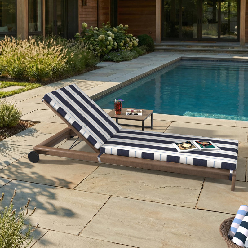 Outdoor Chaise Cushion With Sunbrella Fabric, 23" W x 75" D, Sunbrella® Relate Harbor