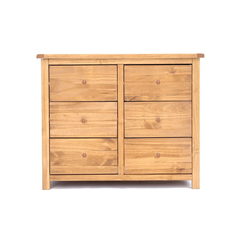 Lewistown 110cm W 6 - Drawer Chest of Drawers, Waxed