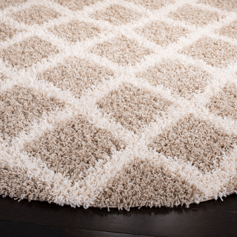 Skyleen Shag Performance Geometric Rug, Round 6'