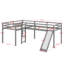 Lit mezzanine simple en forme de L avec échelle attachée et glissade-705845006