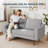 65.4" Mid-Century Modern Loveseat Sofa In Linen-1720252957