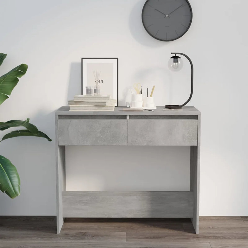 Isaish Console Table, 76.5cm H x 89cm W x 41cm D, Concrete Grey