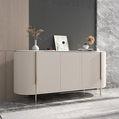 Armoire de rangement moderne en pierre frittée minimaliste