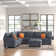 Kettner 136.35" Wide Reversible Modular Corner Sectional with Ottoman