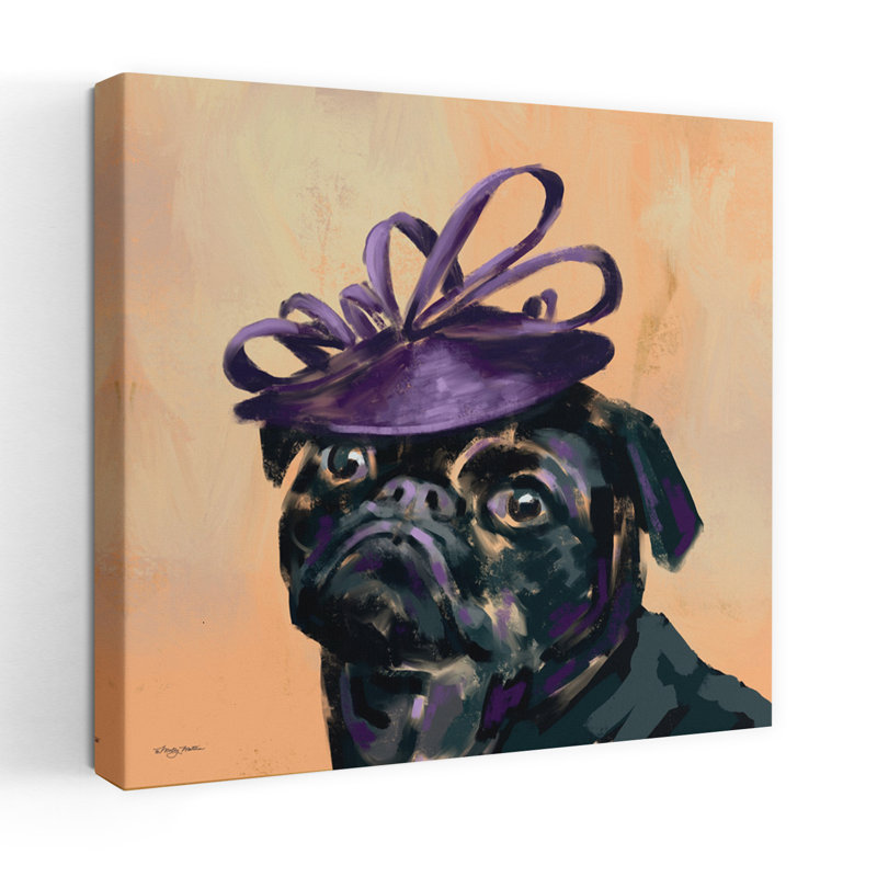 Posh Pug Contemporary, art contemporain fantaisiste, H 48 po x l 48 po