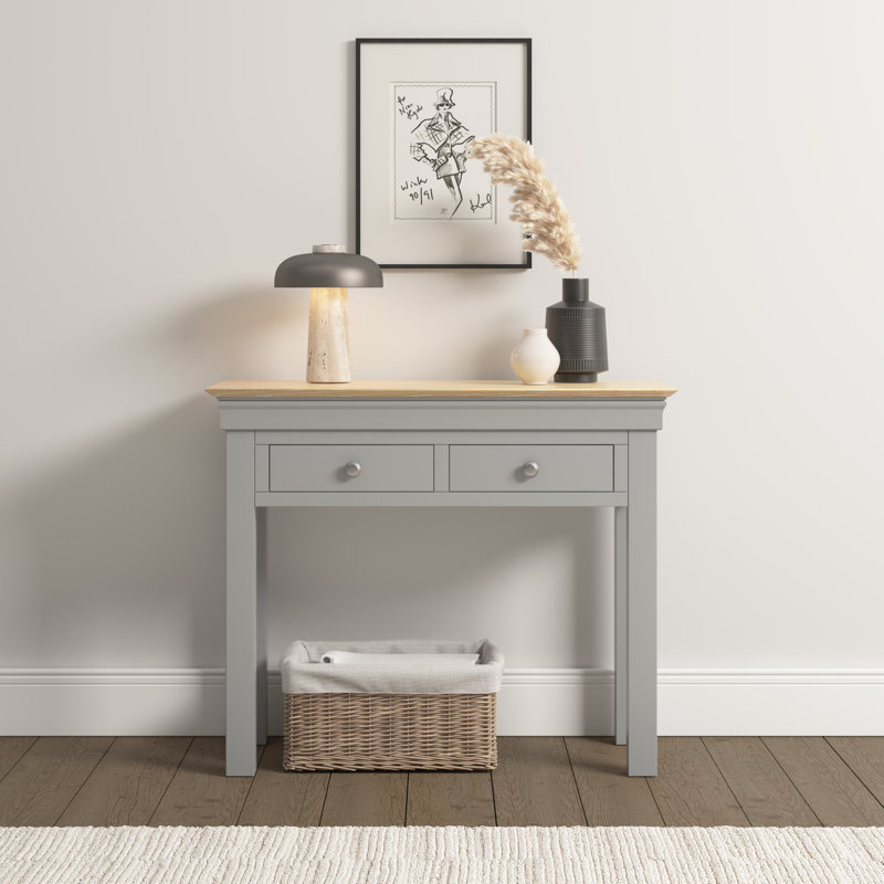 Adaleya 98cm Solid Wood Top Console Table, Grey