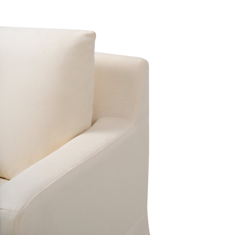 Chaise berçante pivotante à housse Germa, Lin lin