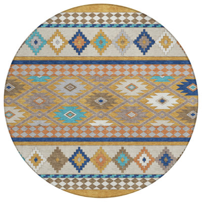 Machine Washable Indoor/Outdoor Chantille ACN2519 Southwest Rug