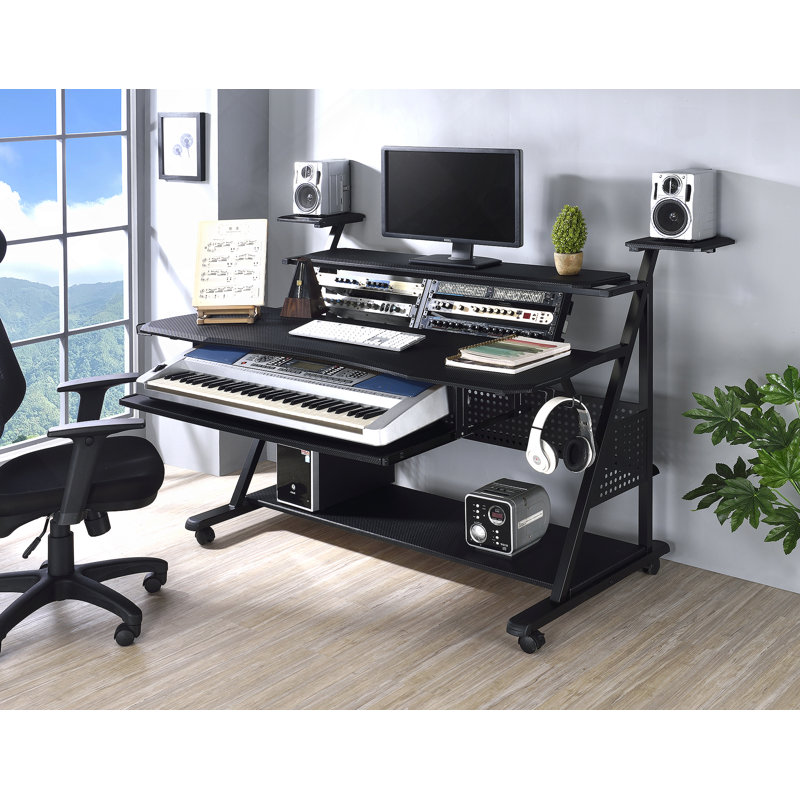 Bureau Willow Music, finition noire OF00989, Noir