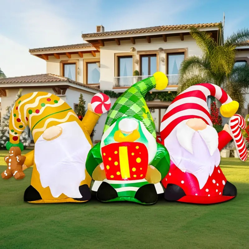 Décorations d'extérieur gonflables de Noël 6 pi, gnomes de Noël gonflables, décorations de jardin avec lumières DEL intégrées pour les fêtes de fin d'année