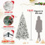 Arbre de Noël enneigé 8 pi avec 600 lumières à DEL blanc chaud - 1445 pointes, PVC enneigé et branches à aiguille dure, conception à charnières pour une installation facile, support en métal robuste - arbre des Fêtes complet et réaliste-520367356-520367359