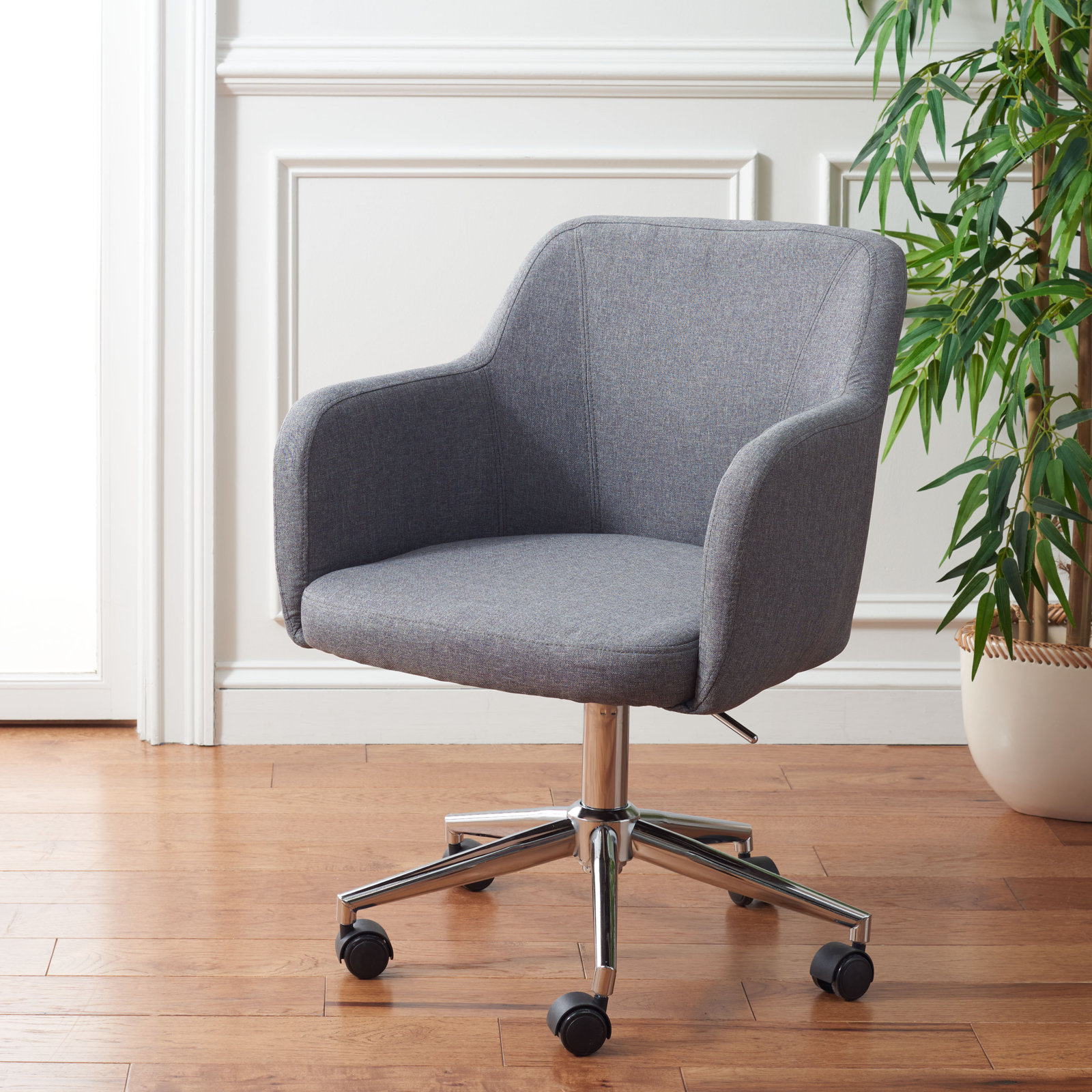 Imbali Office Chair, Gray, Linen